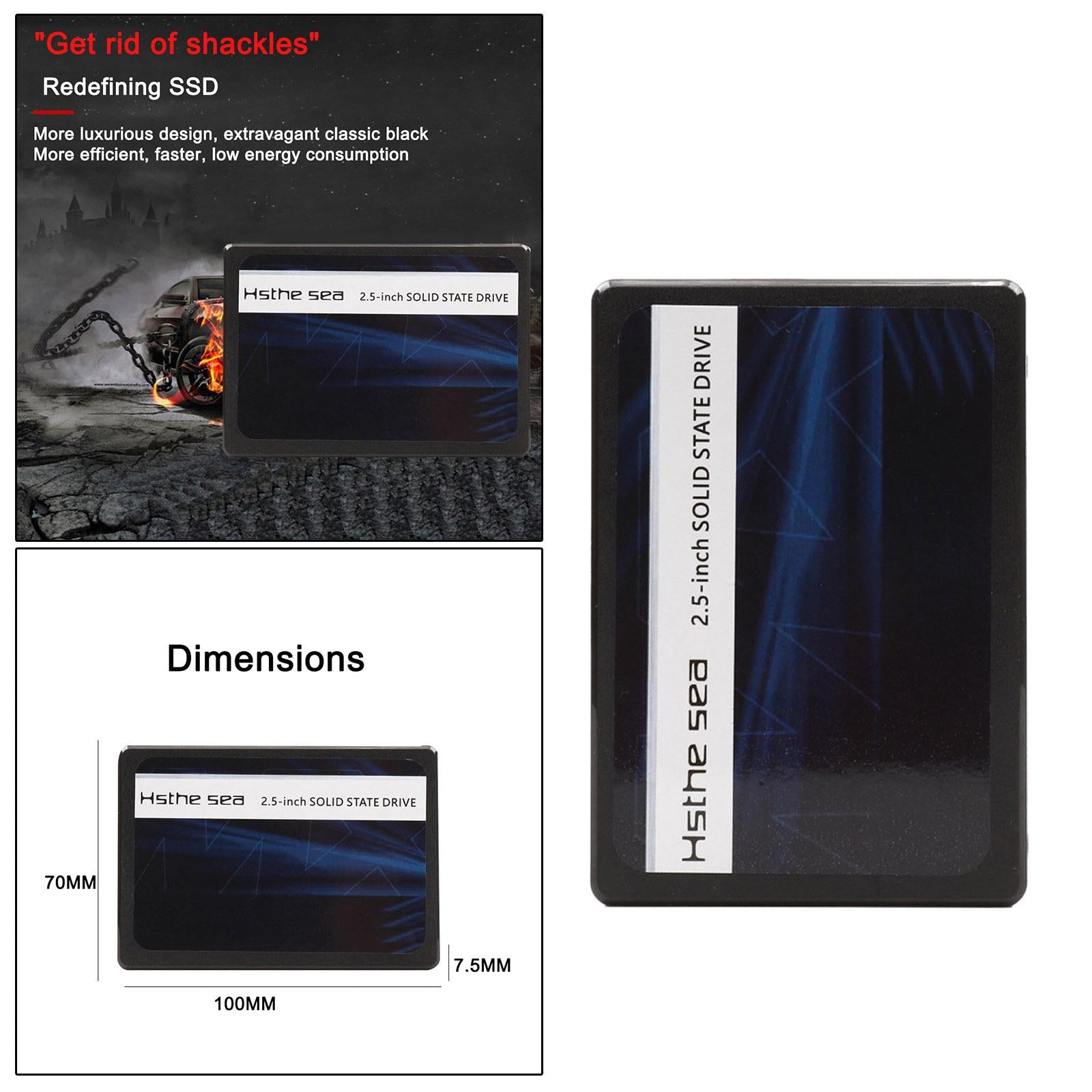 SSD SATA 3 2.5" inch 7.5mm Solid State Drive High Speed Read & Write 120GB