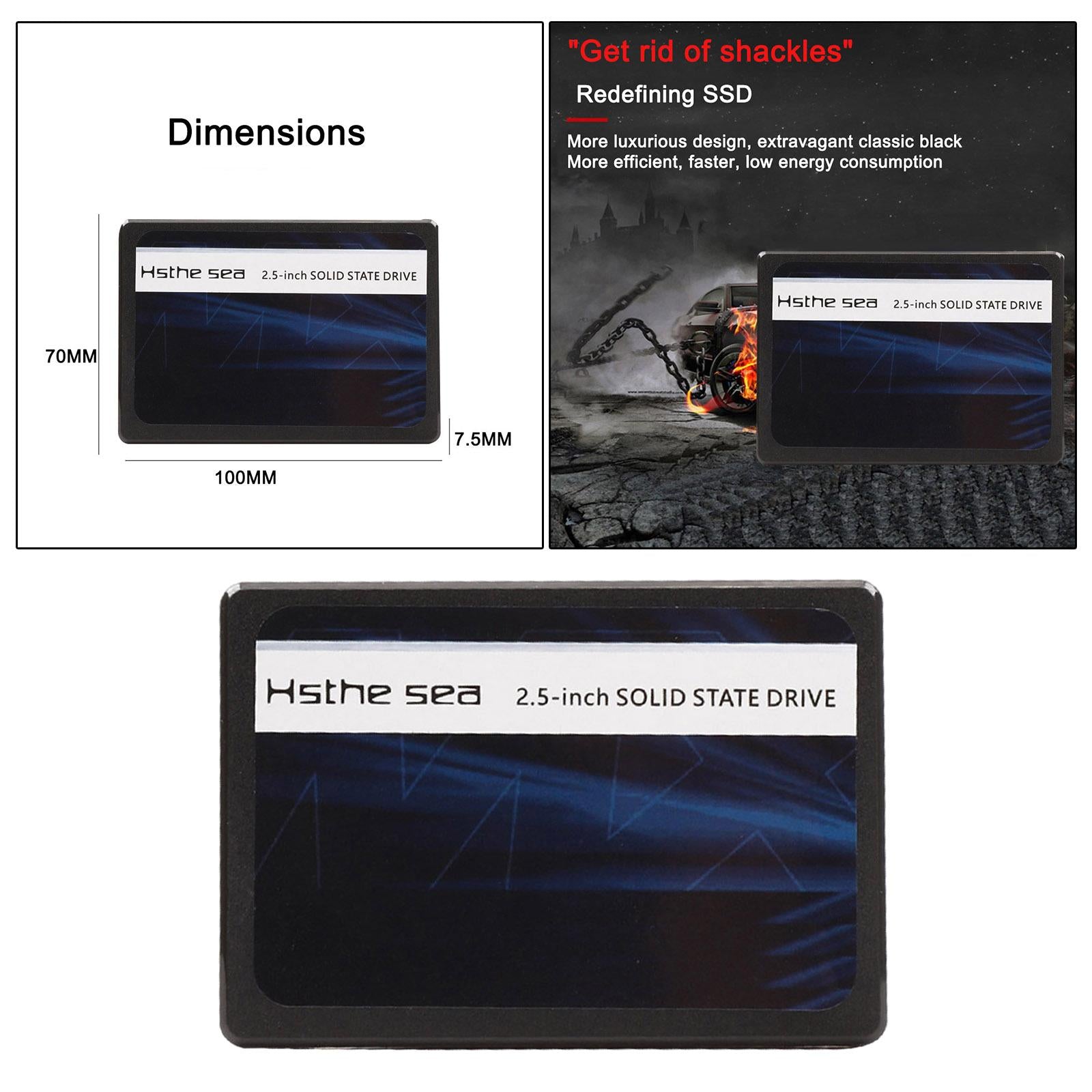 SSD SATA 3 2.5" inch 7.5mm Solid State Drive High Speed Read & Write 120GB