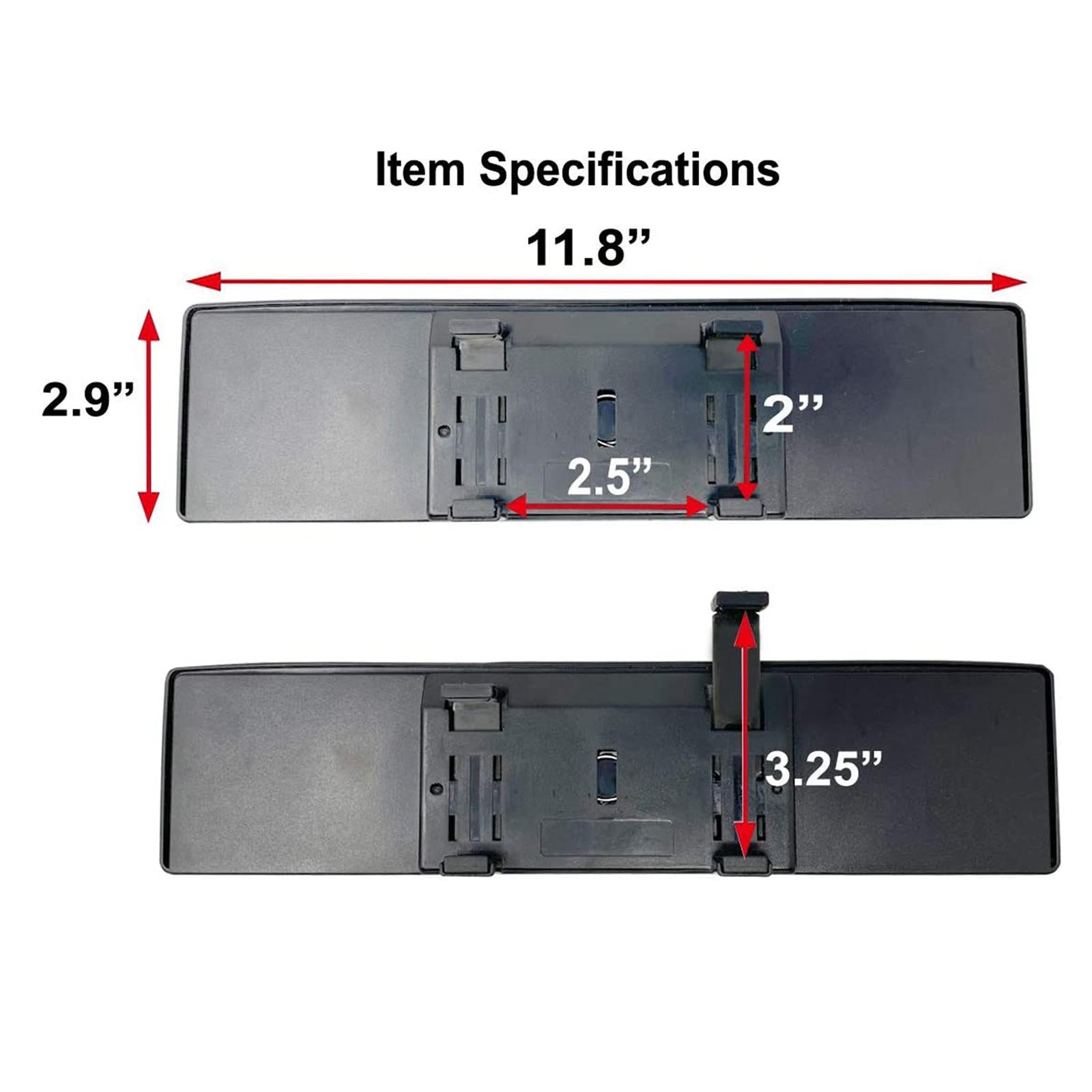 11.8" 300mm Universal Car Interior Anti Glare Rear View Mirror  blue