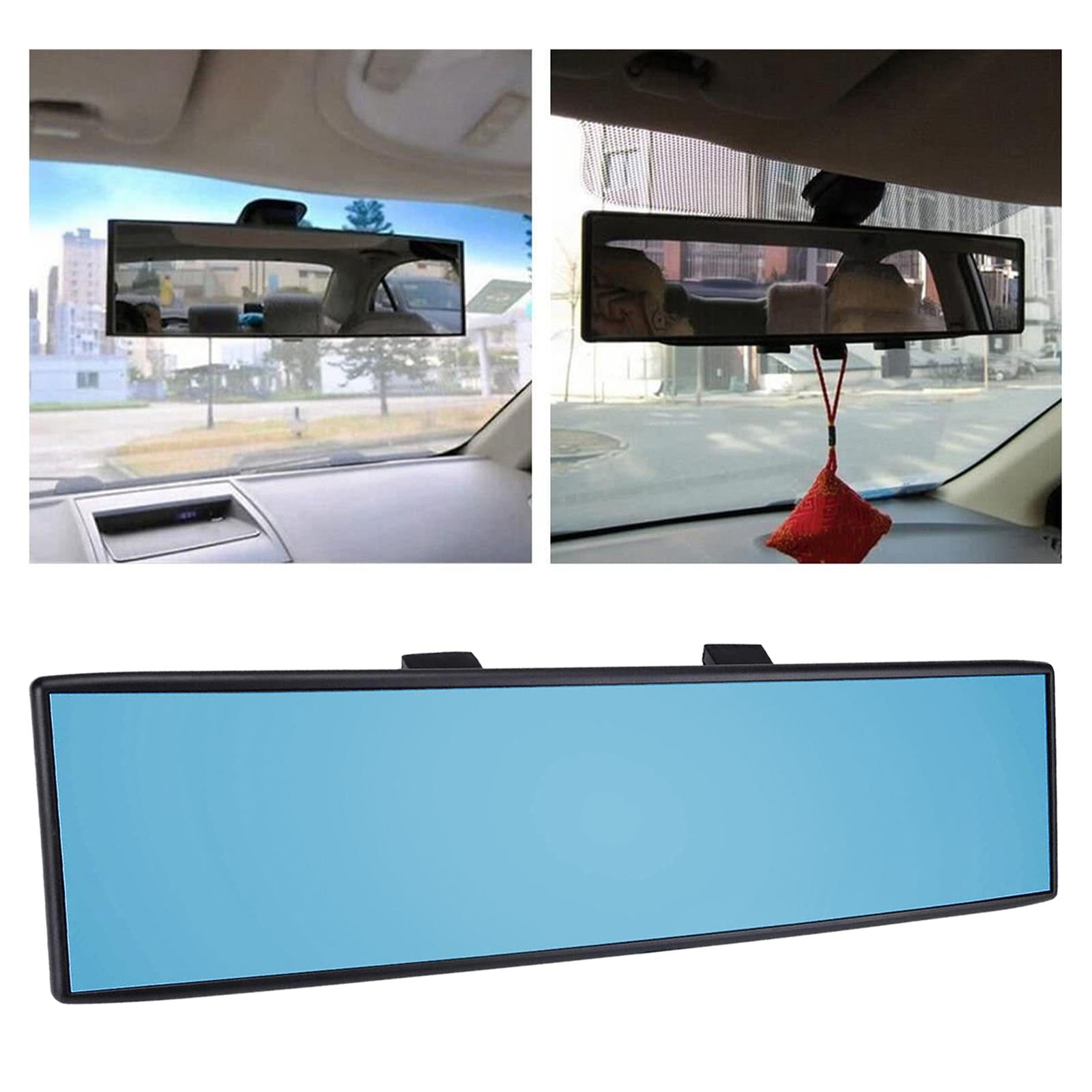 11.8" 300mm Universal Car Interior Anti Glare Rear View Mirror  blue