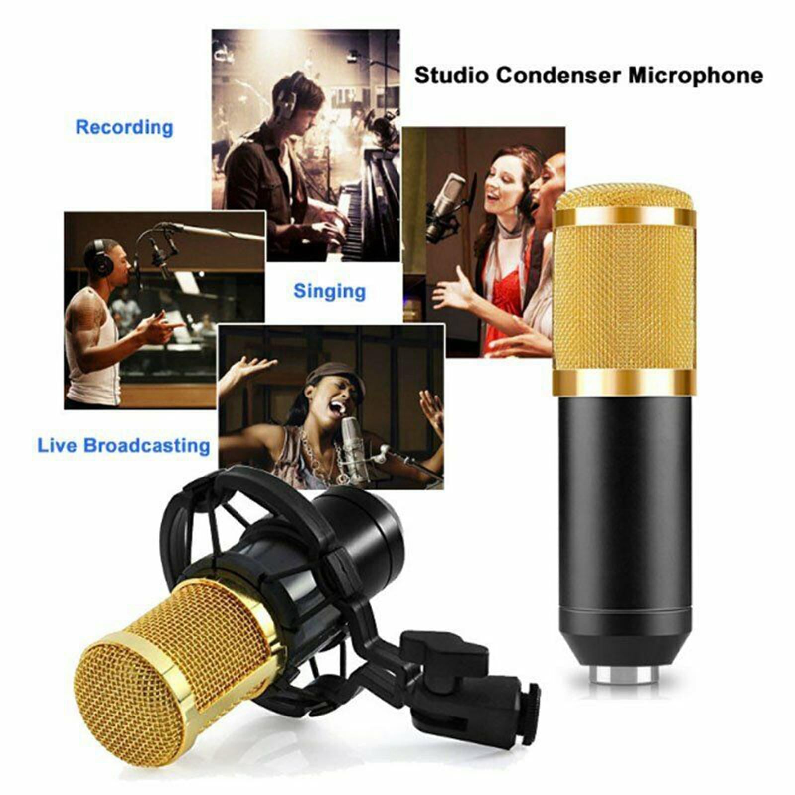 BM-800 Condenser Microphone Kit PC Streaming Cardioid Mic USB for Podcast