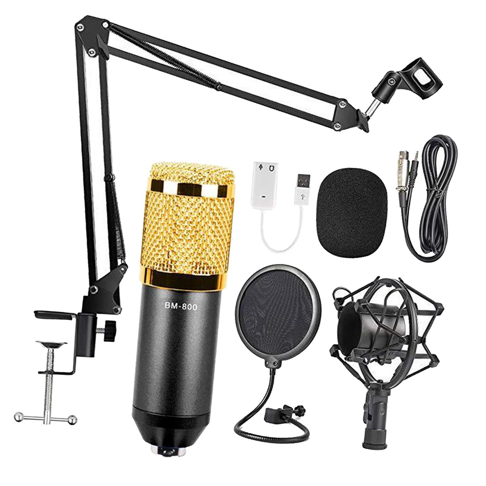 BM-800 Condenser Microphone Kit PC Streaming Cardioid Mic USB for Podcast