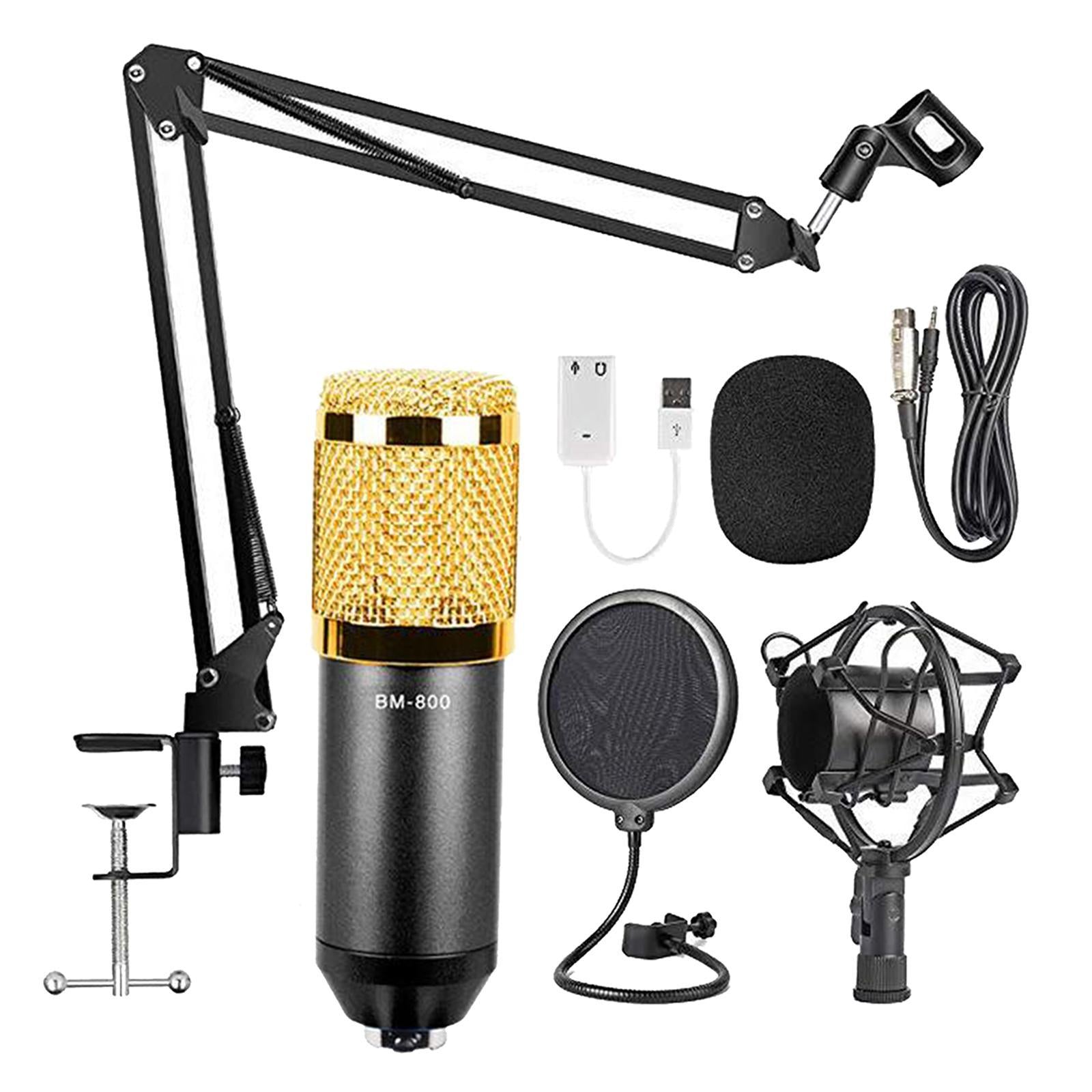 BM-800 Condenser Microphone Kit PC Streaming Cardioid Mic USB for Podcast