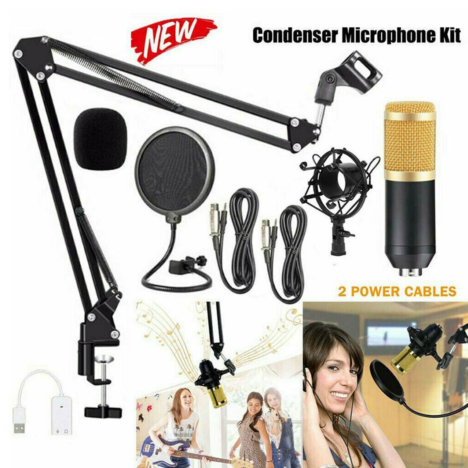 BM-800 Condenser Microphone Kit PC Streaming Cardioid Mic USB for Podcast