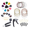 49pcs/kit Acoustic Guitar Accessories Kit Guitar Strings Picks Bone Bridge