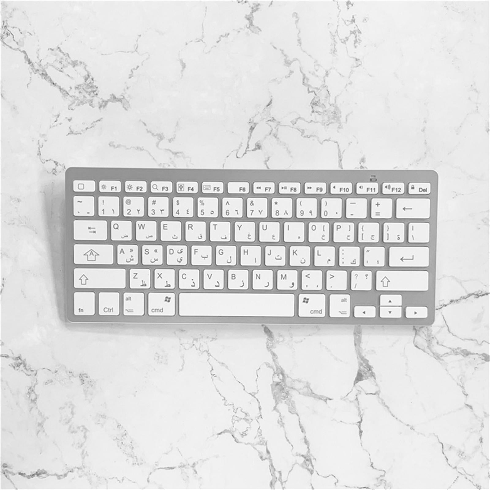 UltraThin 78 Key Wireless Bluetooth Keyboard Arabic for IOS/Android/Windows