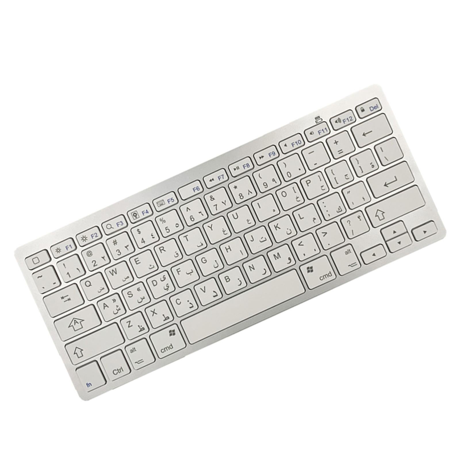 UltraThin 78 Key Wireless Bluetooth Keyboard Arabic for IOS/Android/Windows