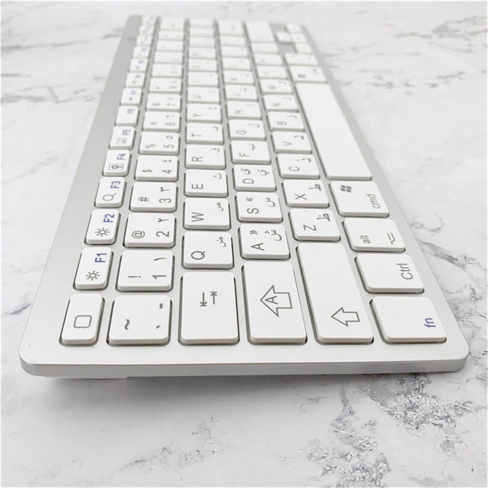 UltraThin 78 Key Wireless Bluetooth Keyboard Arabic for IOS/Android/Windows