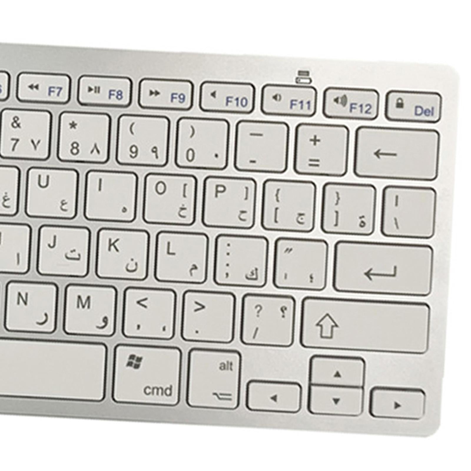 UltraThin 78 Key Wireless Bluetooth Keyboard Arabic for IOS/Android/Windows