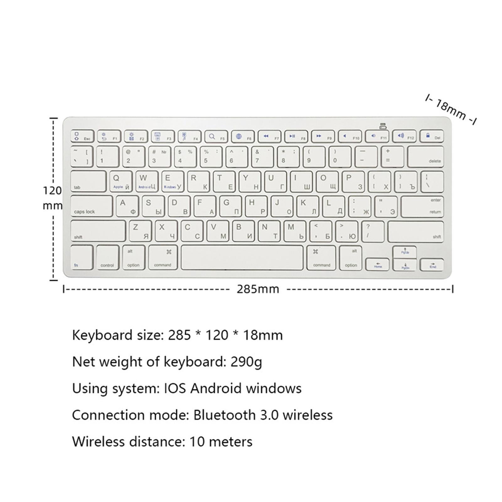 78 Keys Bluetooth Keyboard Russian for Desktop Laptop Smartphone Compact