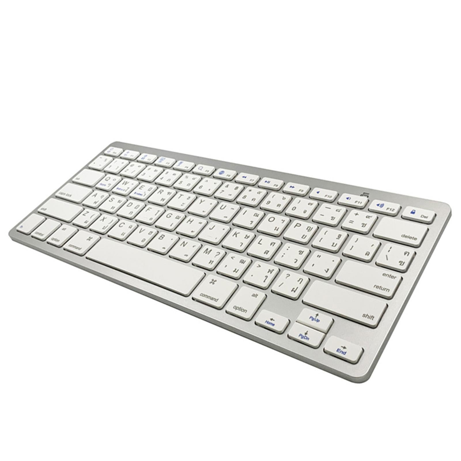 Portable Silver Mini Thai 78 Keys Wireless Bluetooth Keyboard for Tablet PC