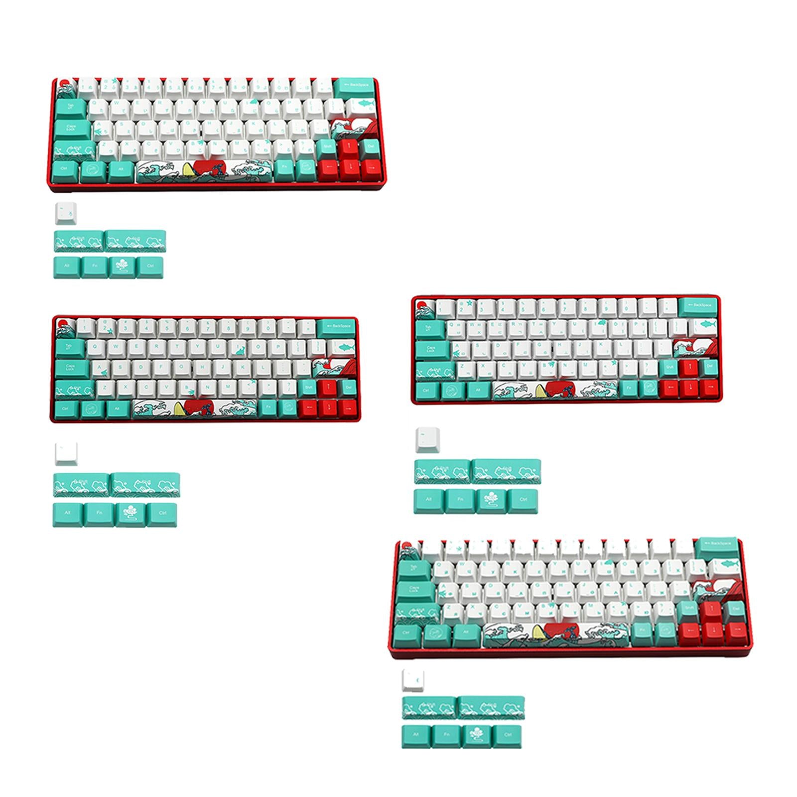 71 Keys Coral Sea Keycaps PBT Dye Sub Set For Cherry MX Keyboards English