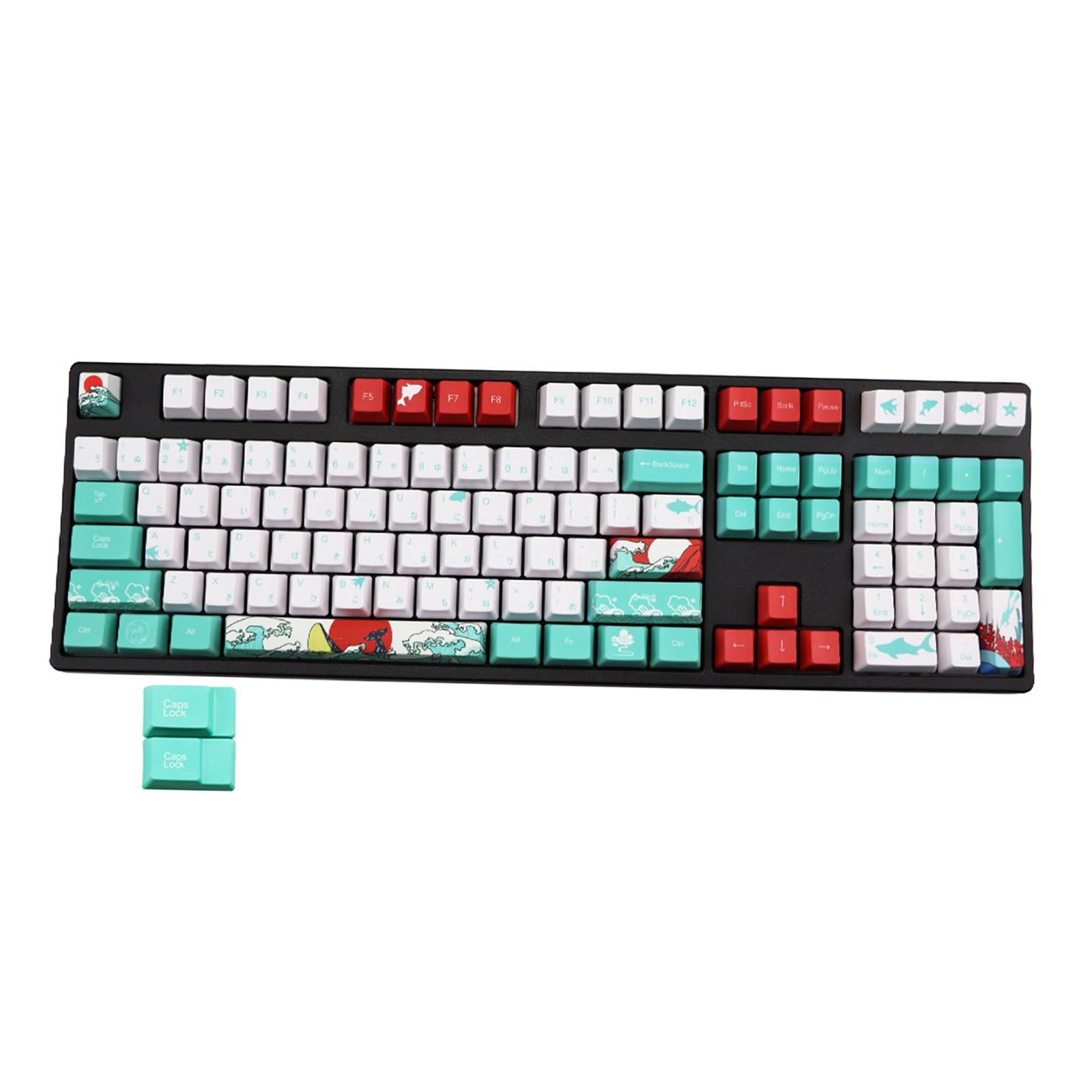 110-Key Coral Sea DYE-SUB PBT Keycaps DIY for Cherry MX Keyboards Japanese