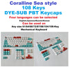 110-Key Coral Sea DYE-SUB PBT Keycaps DIY for Cherry MX Keyboards Japanese