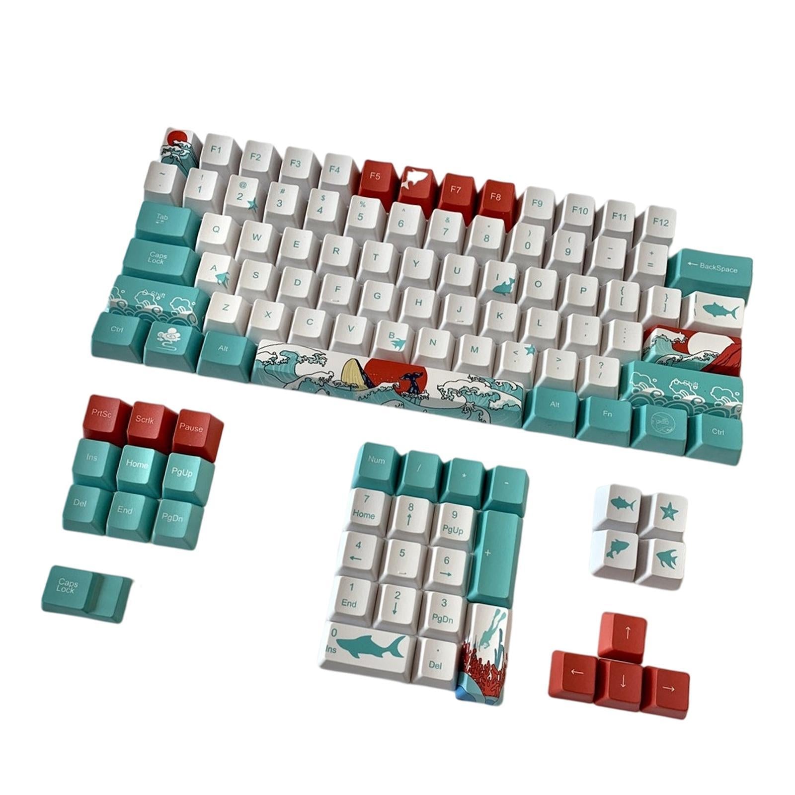 110-Key Coral Sea DYE-SUB PBT Keycaps DIY for Cherry MX Keyboards English