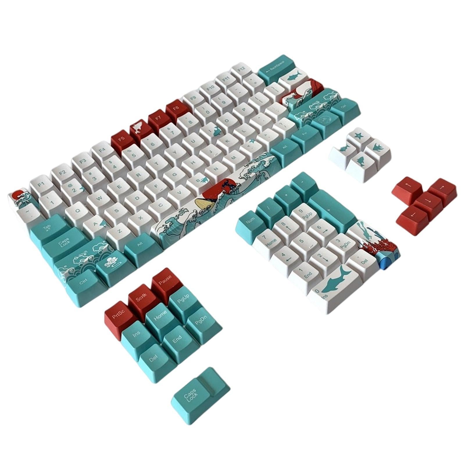 110-Key Coral Sea DYE-SUB PBT Keycaps DIY for Cherry MX Keyboards English