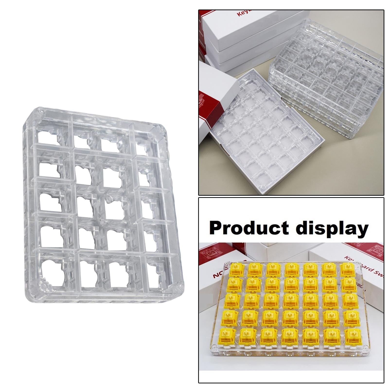 Transparent Button Tester Base Acrylic Storage for Keyboard 11x9x1cm