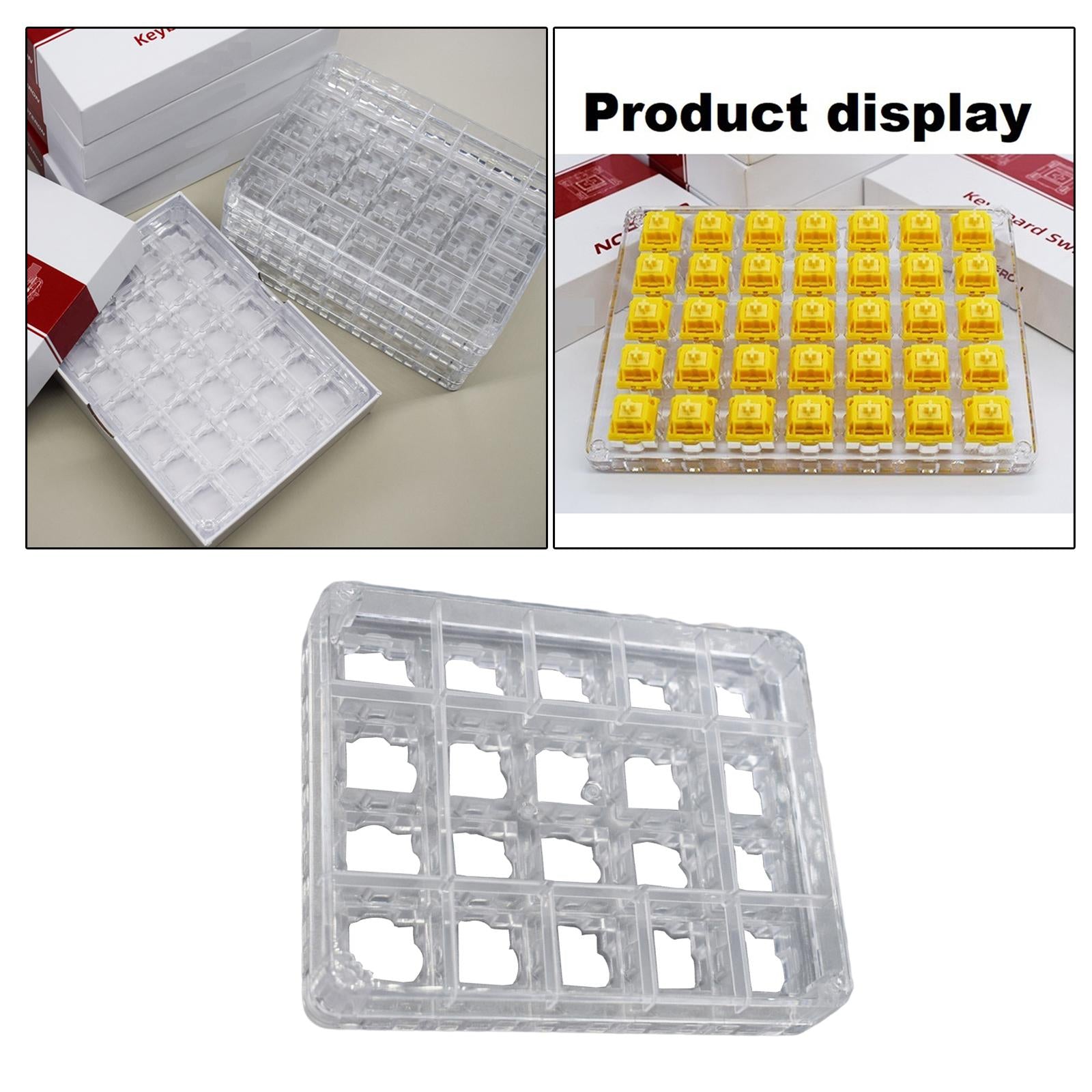 Transparent Button Tester Base Acrylic Storage for Keyboard 11x9x1cm