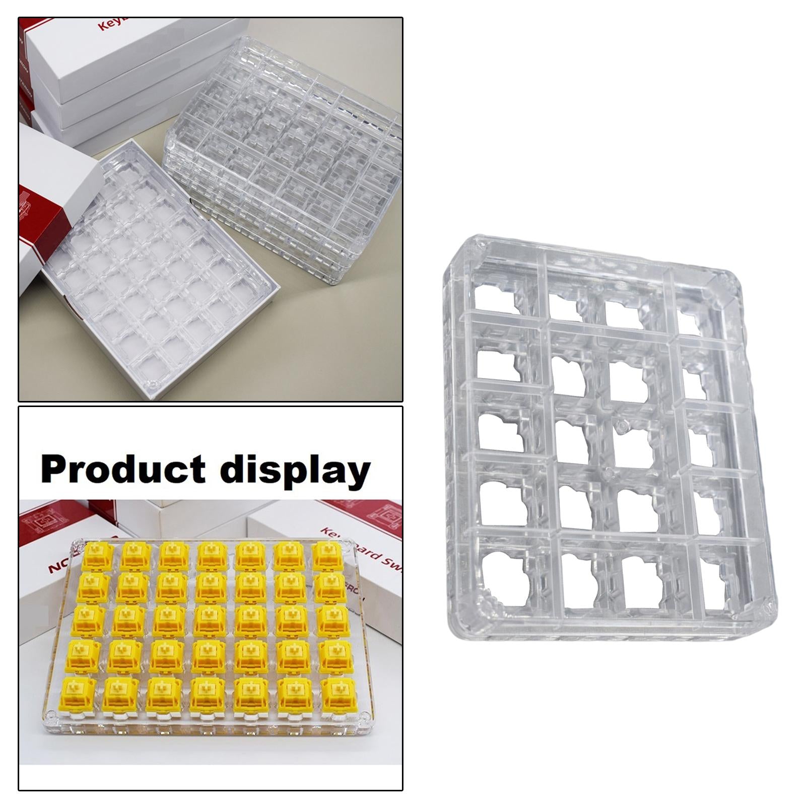 Transparent Button Tester Base Acrylic Storage for Keyboard 11x9x1cm