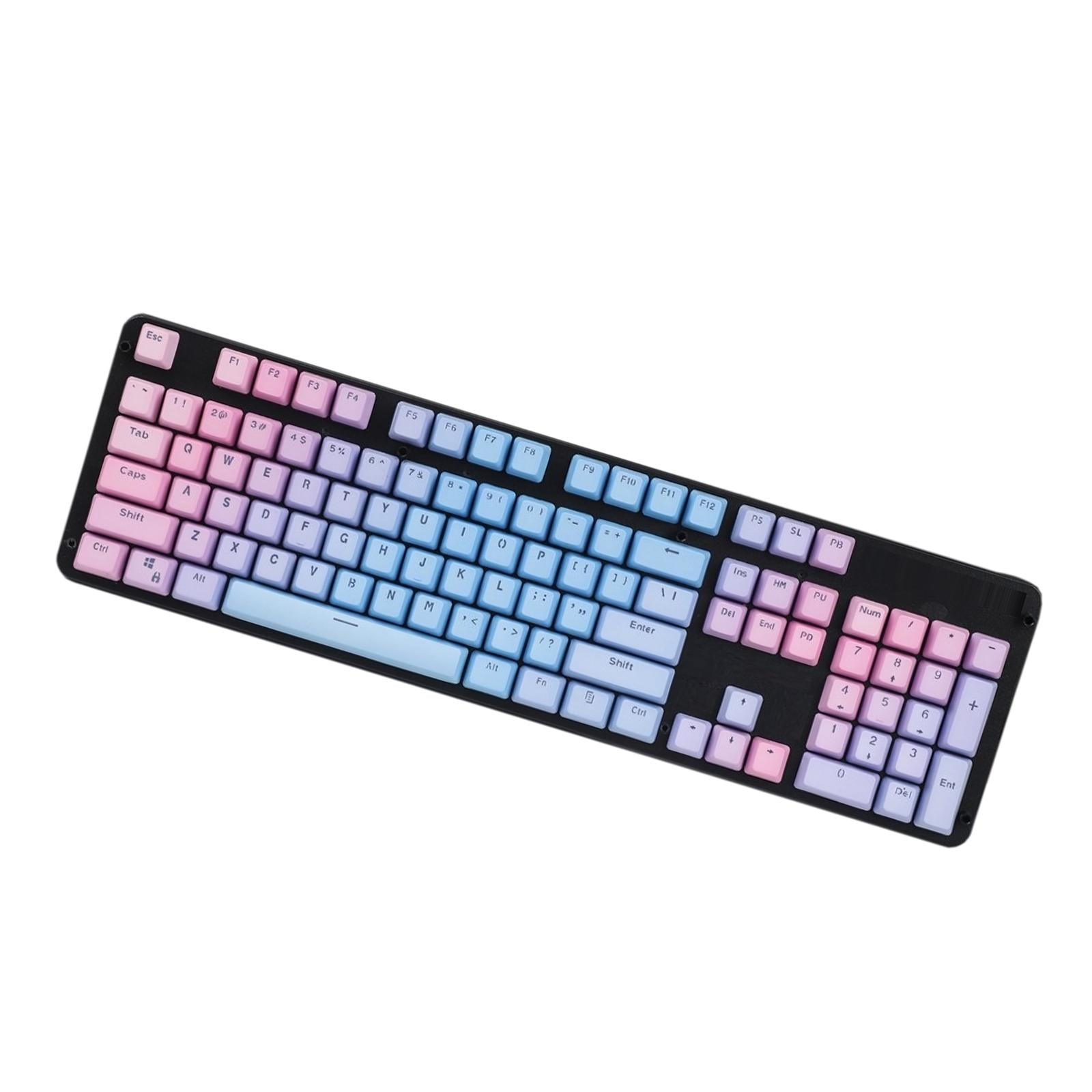 104 Keys Mechanical Switch Keyboard Keycaps PBT Keycaps  Blue Pink Gradient