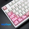 104 Keys Keycaps PBT Pink Sakura Keycaps for Cherry MX Mechanical Keyboard