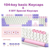 108 Key Mechanical Keyboard Keycaps Pink & Purple Dustproof Waterproof Home