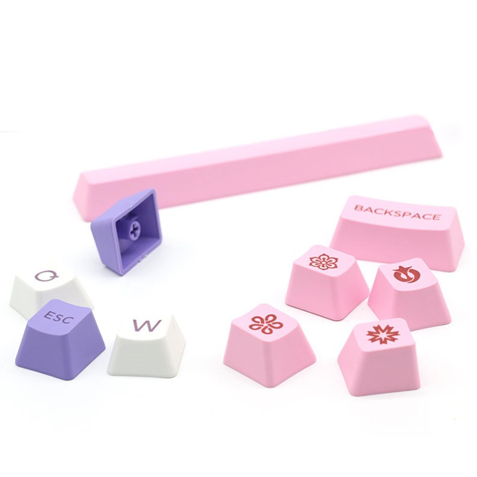 108 Key Mechanical Keyboard Keycaps Pink & Purple Dustproof Waterproof Home