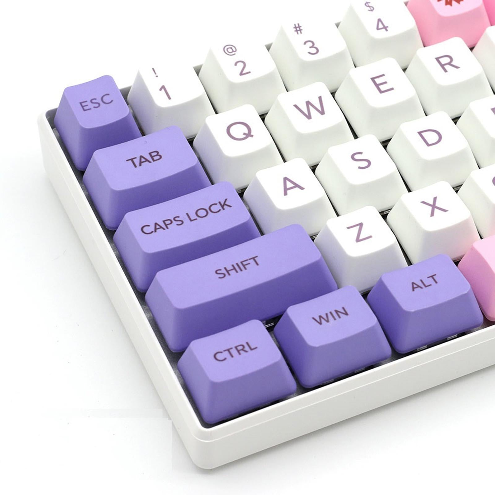 108 Key Mechanical Keyboard Keycaps Pink & Purple Dustproof Waterproof Home