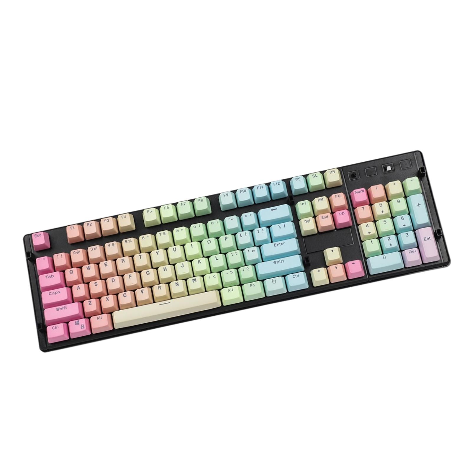 104 Keys Mechanical Switch Keyboard Keycaps PBT Keycaps  Rainbow Gradient