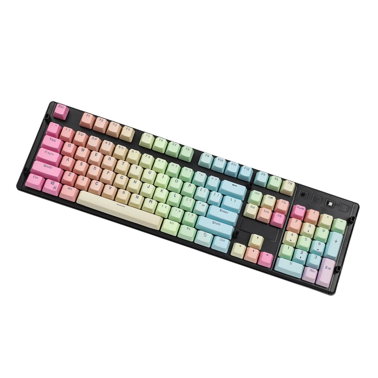 104 Keys Mechanical Switch Keyboard Keycaps PBT Keycaps  Rainbow Gradient