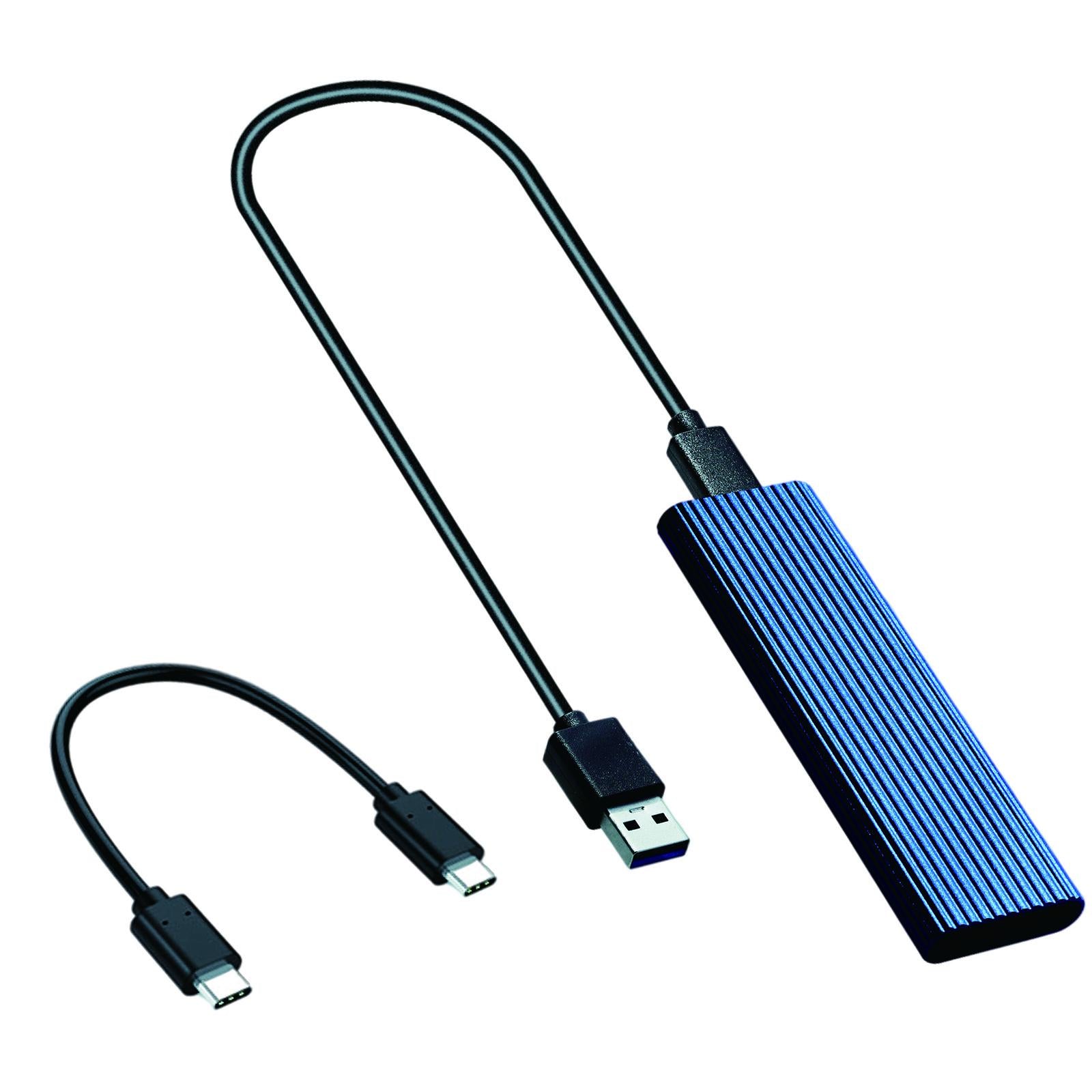 External M.2 to USB 3.1 Enclosure Adapter for 2230/42/60/80 NVMe SSD Blue