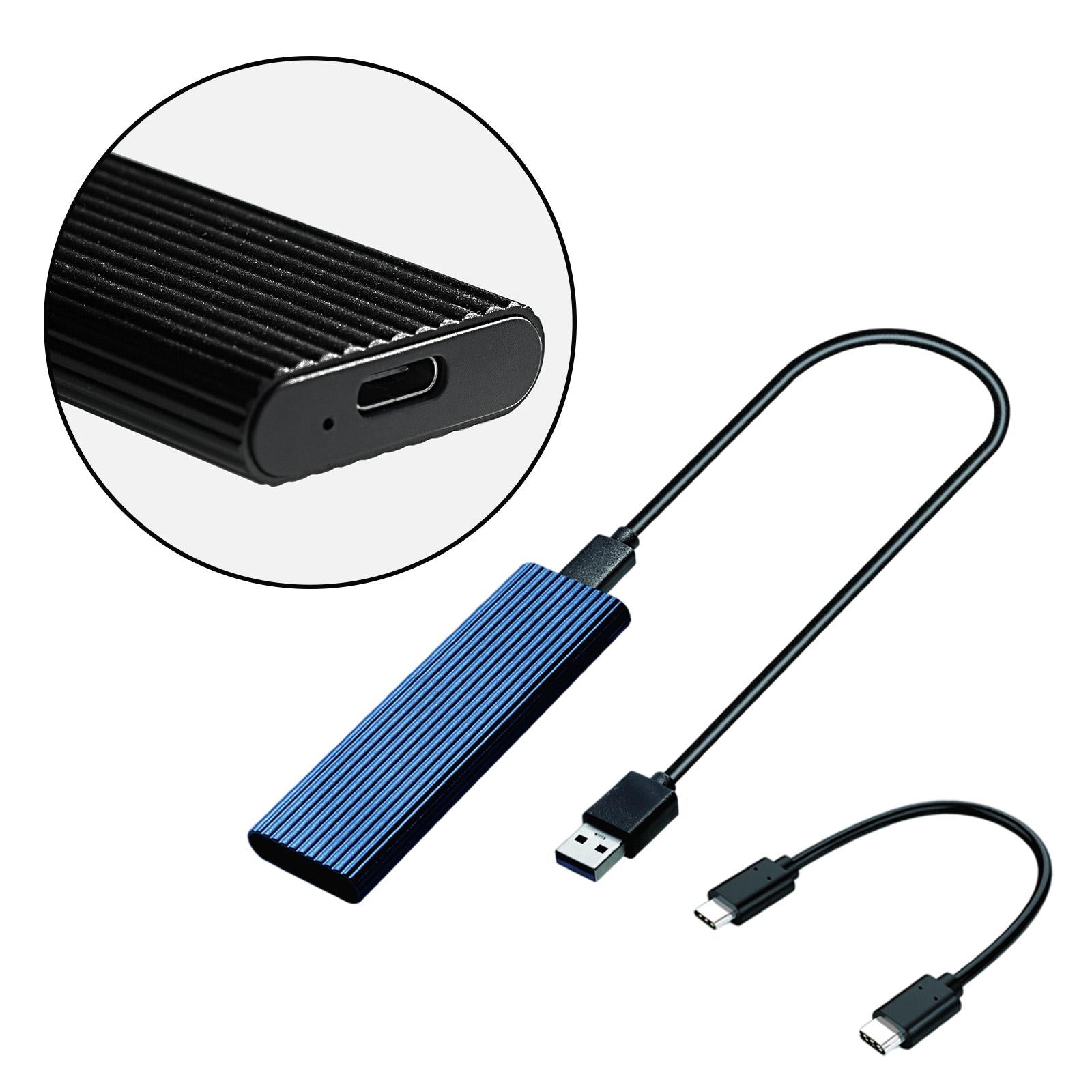 External M.2 to USB 3.1 Enclosure Adapter for 2230/42/60/80 NVMe SSD Blue