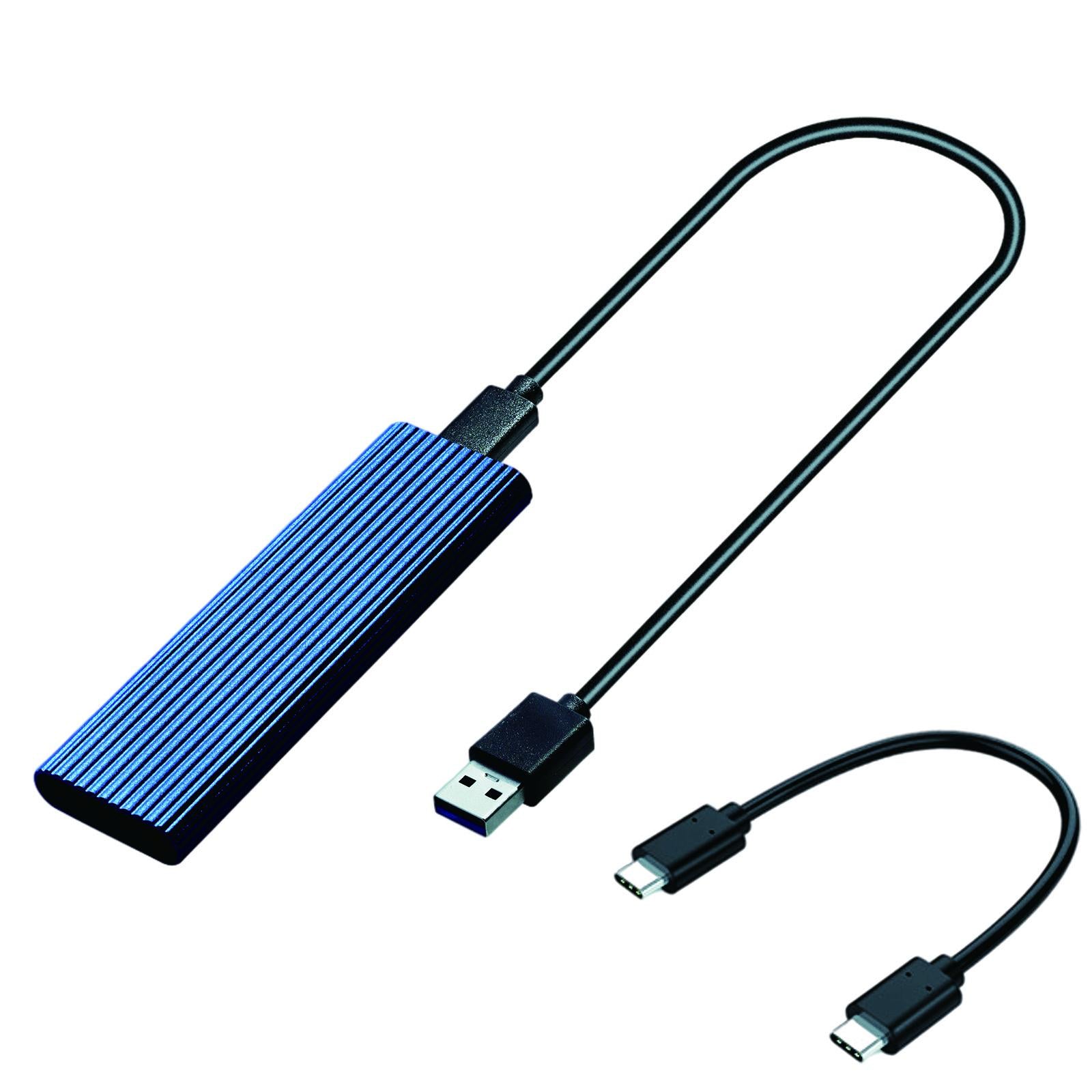 External M.2 to USB 3.1 Enclosure Adapter for 2230/42/60/80 NVMe SSD Blue