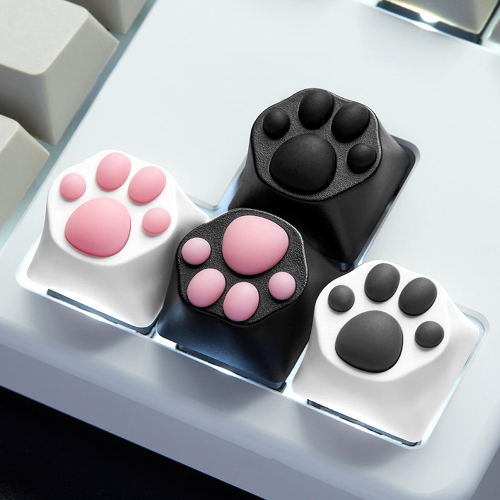 Customized ABS Silicone Kitty Paw Cat Paws Pad Keyboard key Caps Black Gray