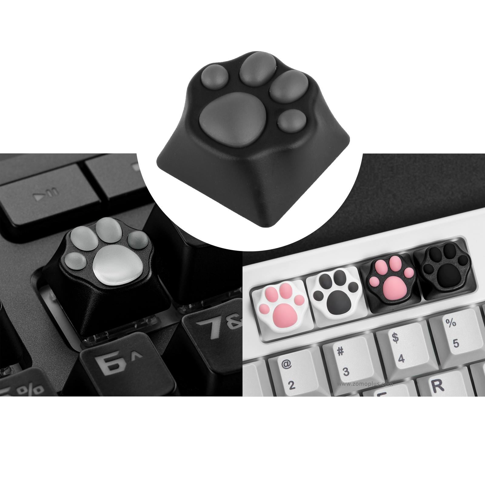 Customized ABS Silicone Kitty Paw Cat Paws Pad Keyboard key Caps Black Gray