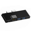 6 in 1 Docking Station HDMI USB3.1 Ethernet LAN for Surface Pro 4/5/6 Black