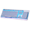 USB Wired Gaming Keyboard Universal 104 Keys White Blue Light