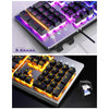 USB Wired Gaming Keyboard Universal 104 Keys White Blue Light