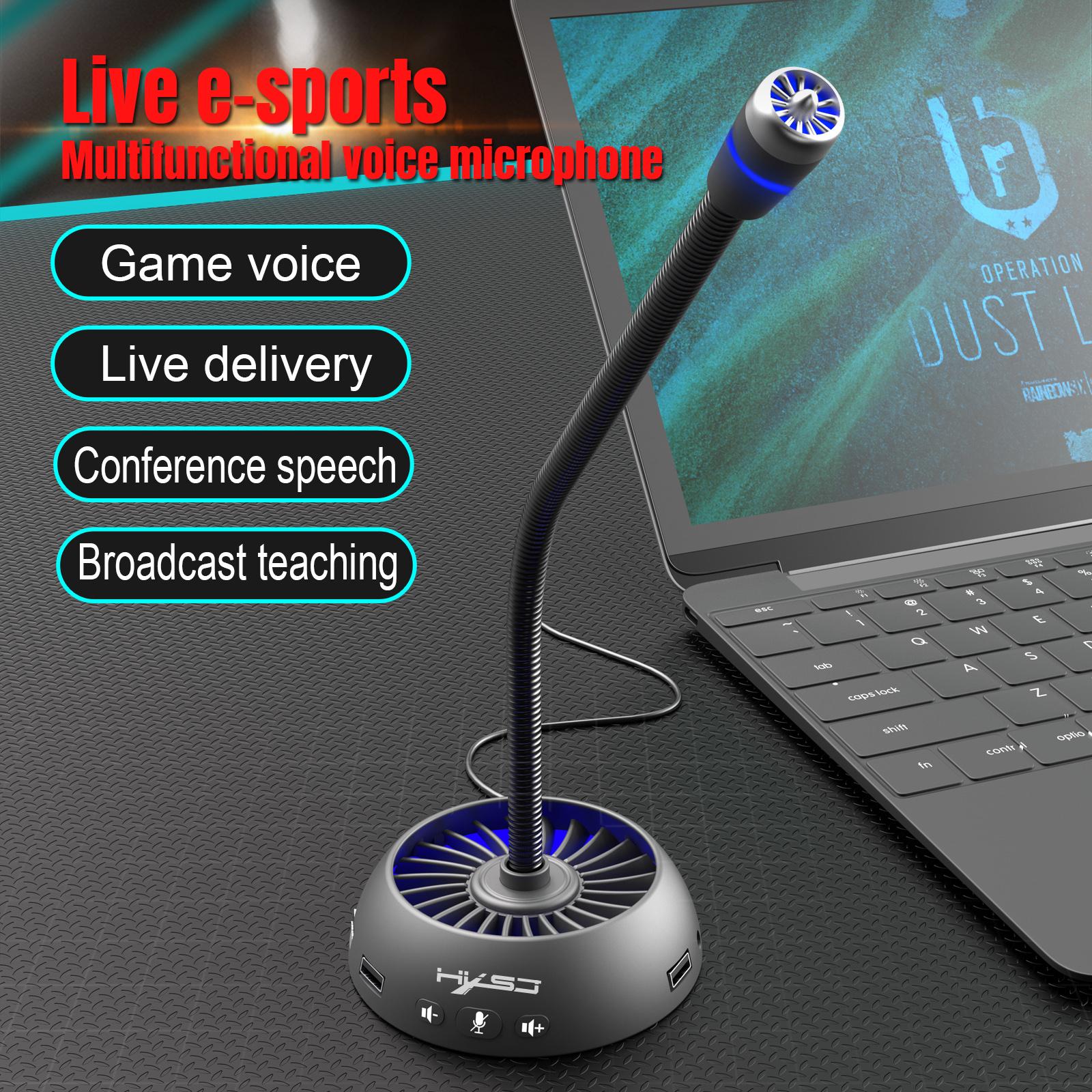 Voice Microphone USB Wired Recording Mic PC Computer Laptop Loud Conference