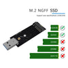 M.2 NGFF to USB 3.0 SSD Enclosure Reader 6Gbps with UASP with Key B/Key B+M Silver Gray