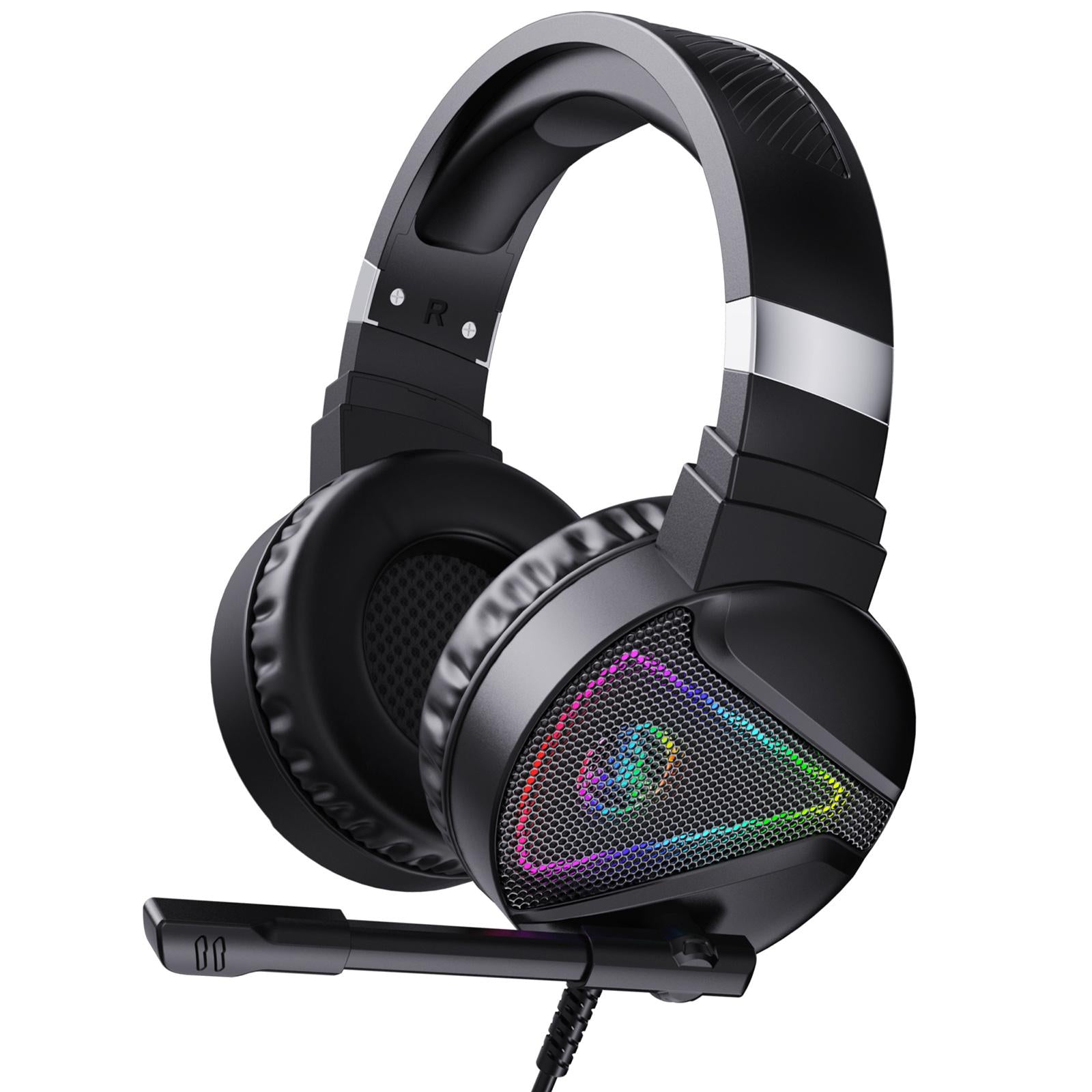 F16 3.5mm Wired Gaming Headset RGB Surround w/ Mic Headphones For PC Laptop