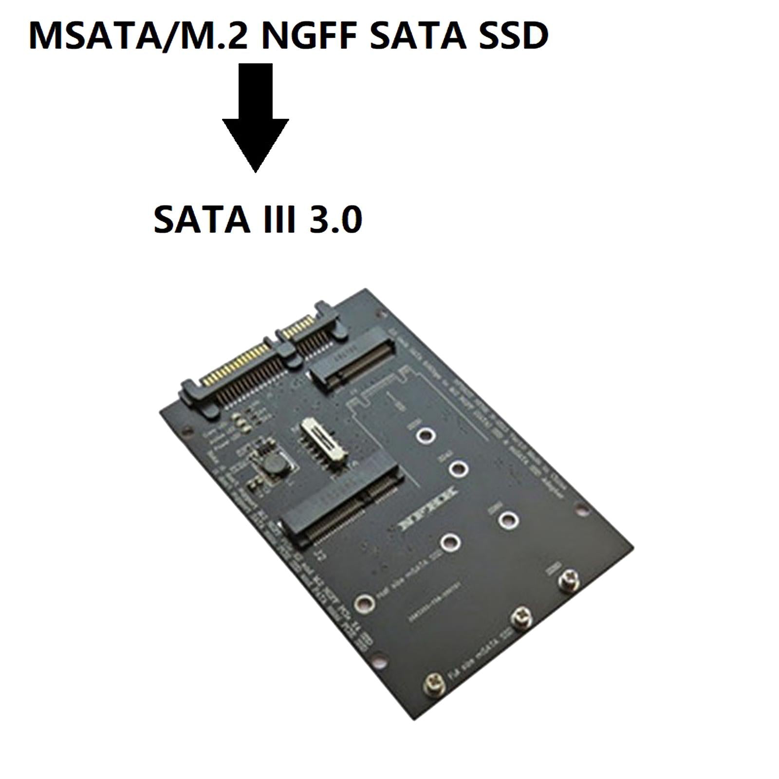 2 in 1 Dual Slot NGFF M.2/MSATA to SATA III Converter PCB Adapter Card Board