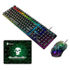 USB Wired RGB Backlit Keyboard Mouse Set Rainbow Backlit Black RGB