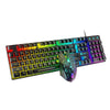 USB Wired RGB Backlit Keyboard Mouse Set Rainbow Backlit Black RGB