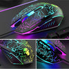 USB Wired RGB Backlit Keyboard Mouse Set Rainbow Backlit Black RGB