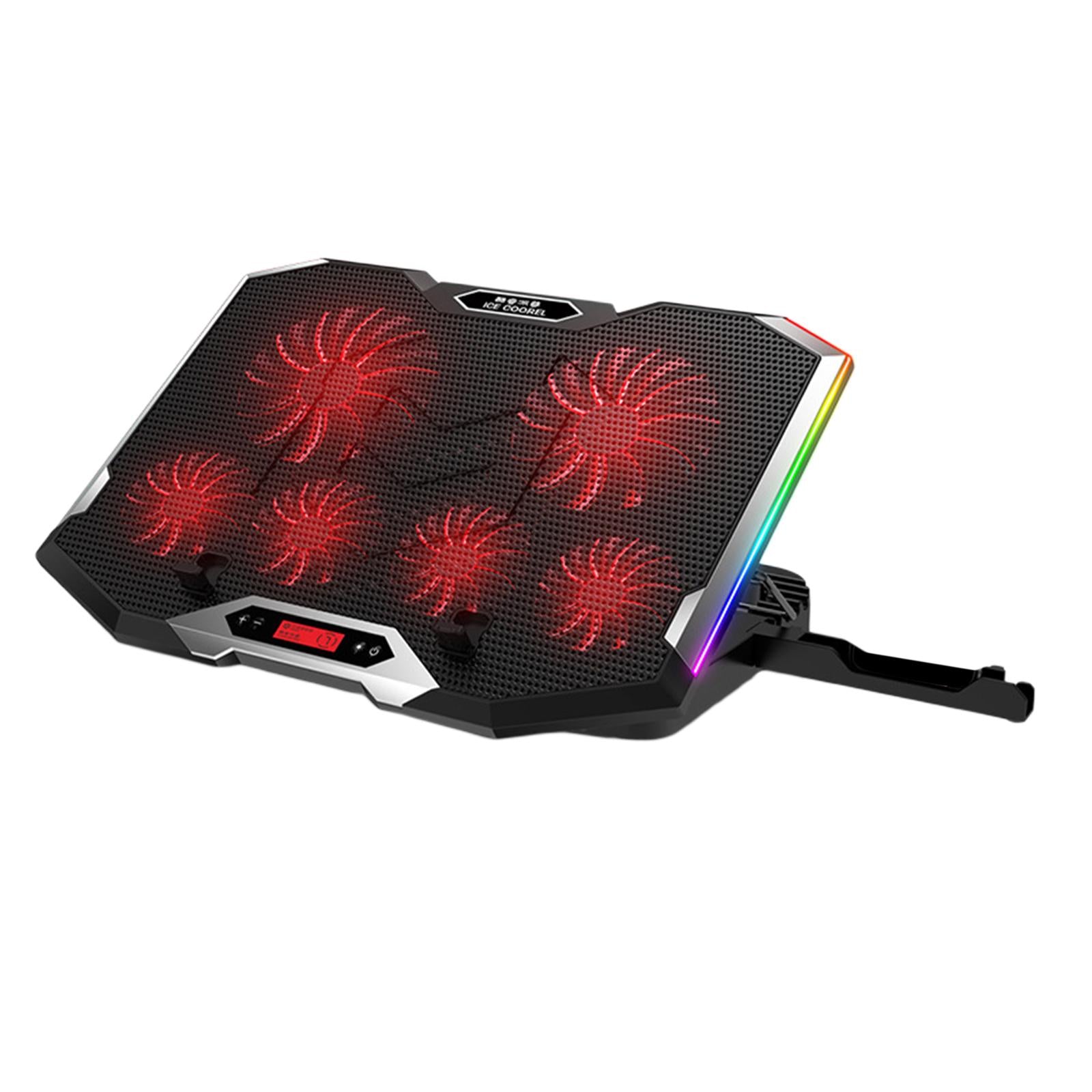 Gaming RGB Laptop Cooler Stand Cooling Pad for 12 to 18" Notebook Red