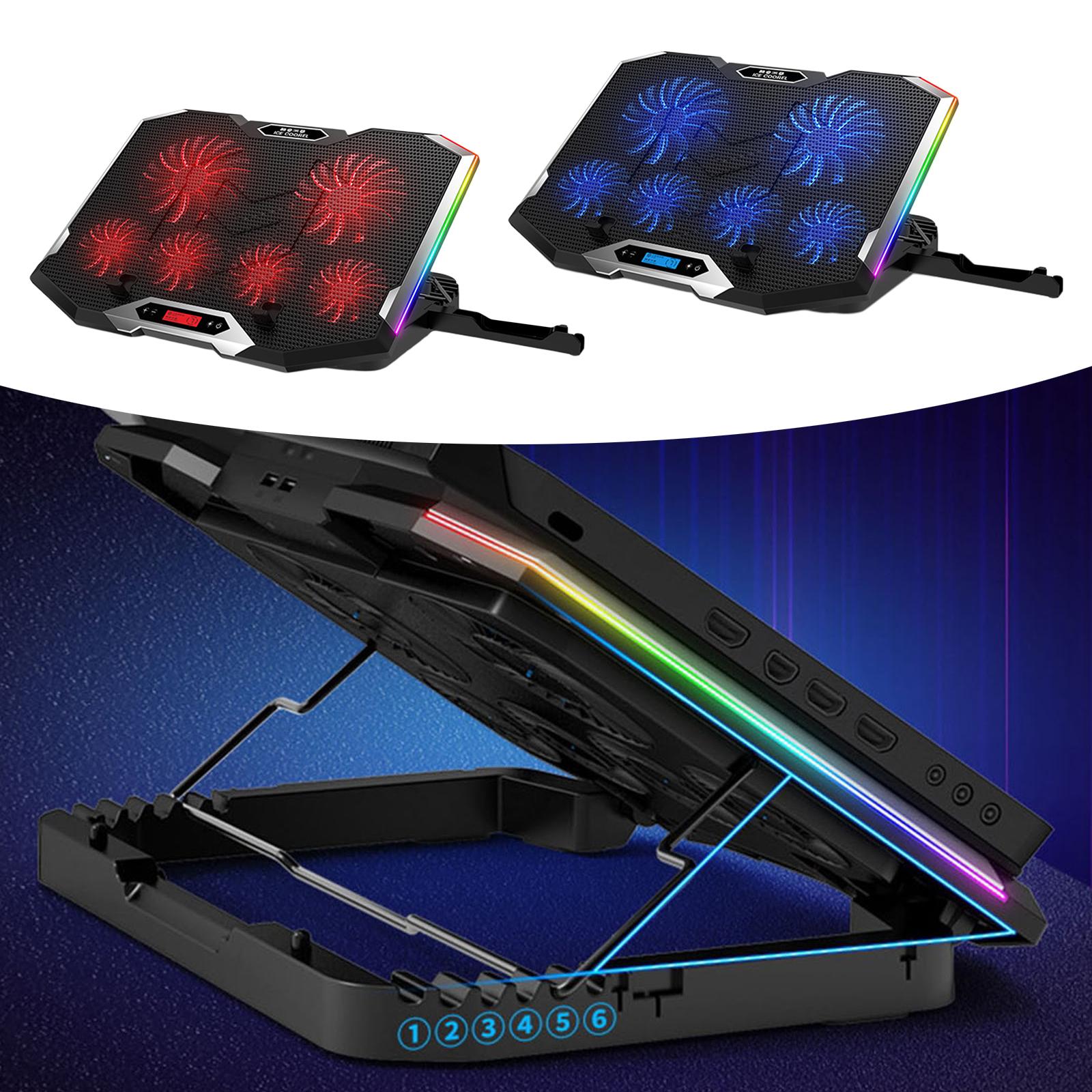 Gaming RGB Laptop Cooler Stand Cooling Pad for 12 to 18" Notebook Red