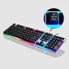 Gaming Wired Keyboard Mouse Kit Rainbow Backlit for Computer Black