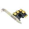 1x PCI-E 1X to 4 PCI-E 16X Slots Extender Riser Card External Adapter