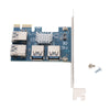 PCIE PCI-E 1 to 4 External PCI Express 16X Slots Riser Card Adapter Card